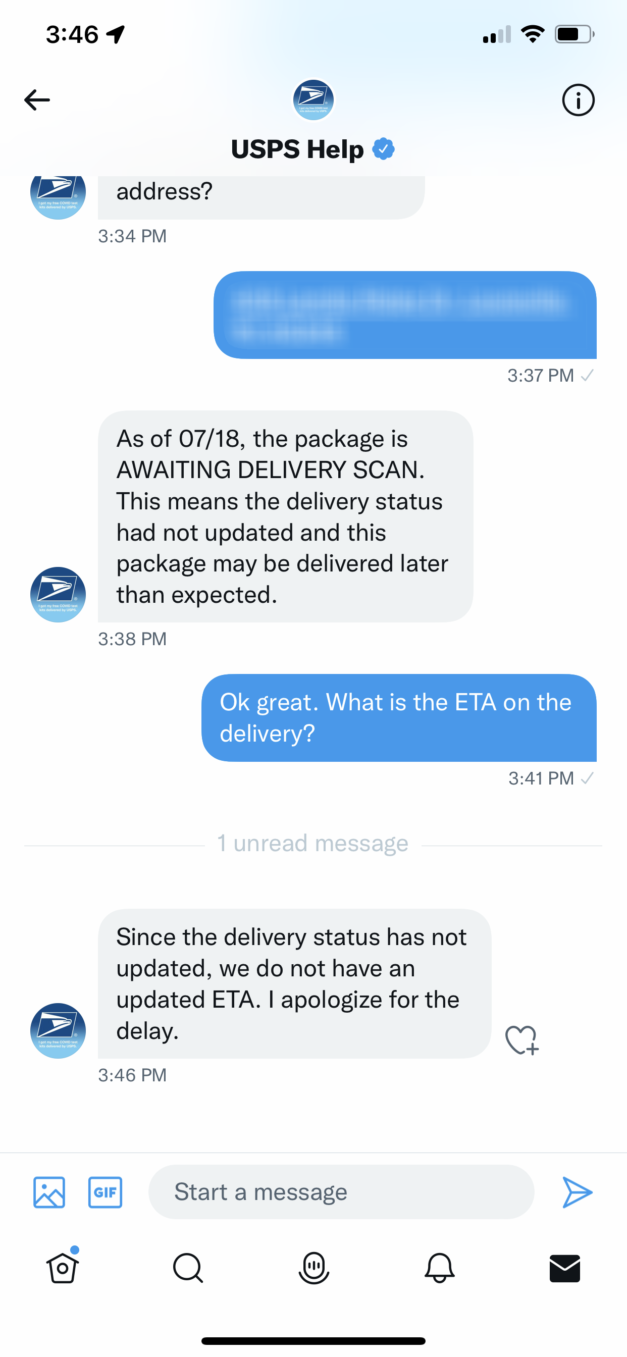 USPS Twitter Support