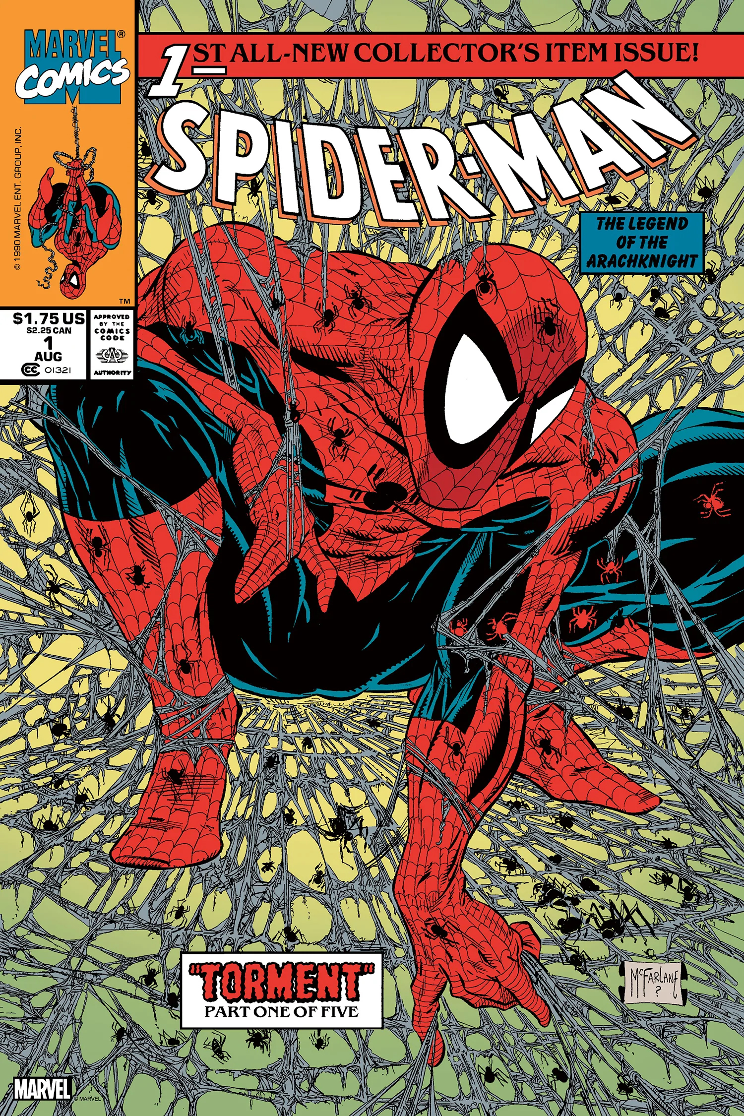 Spiderman cover illustrated by Todd McFarlane