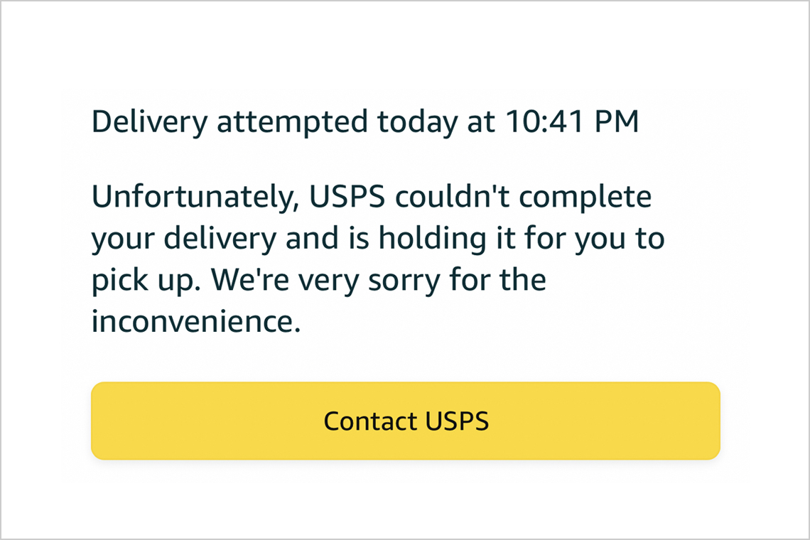 USPS False Delivery Attempt Claim